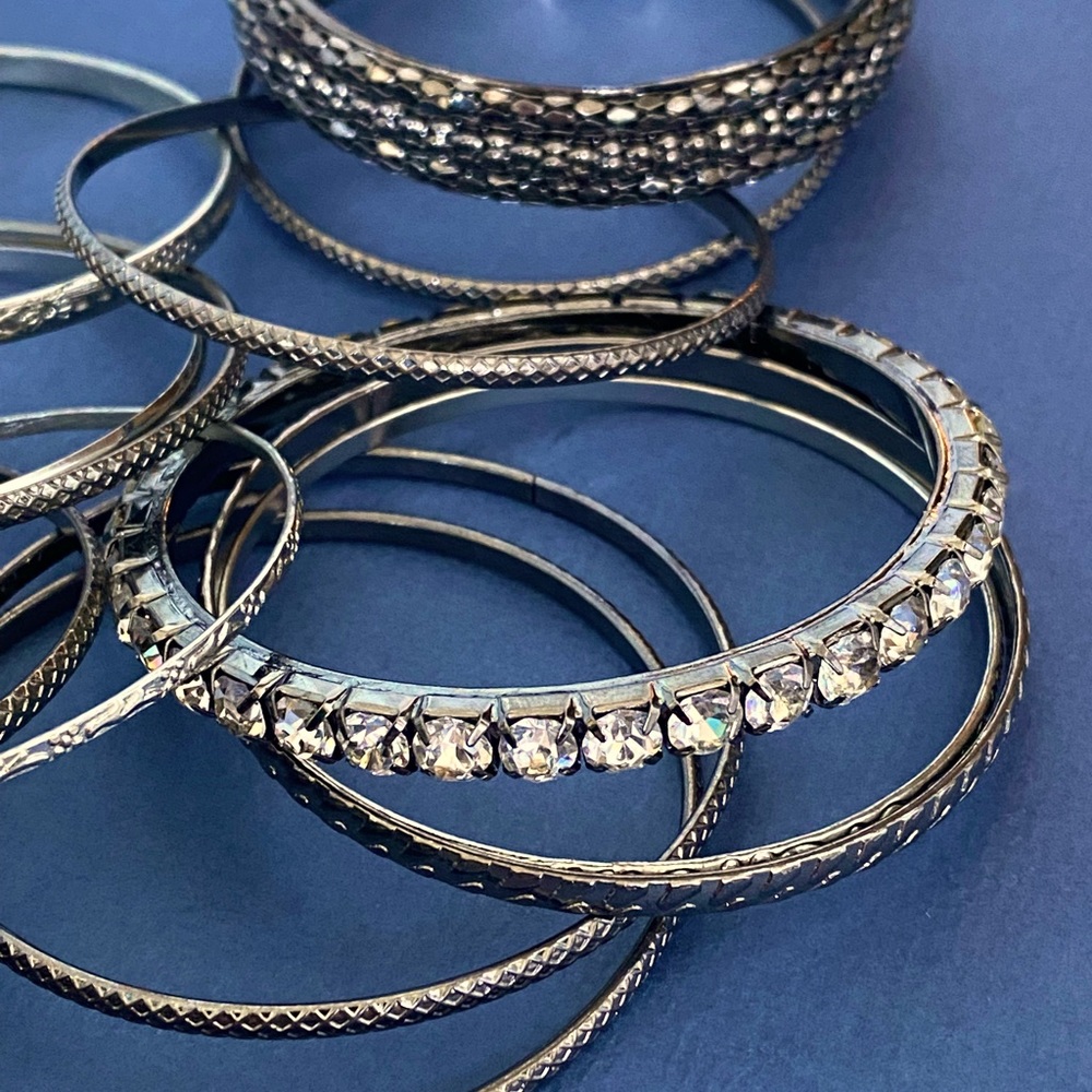 Bangle Bracelets Silver Dark Multi Design for Party/Holiday
